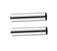 HEIBTENY 2Pcs Flue Pipe Stainless Steel Stove Pipe Fireplace Tent Stove Pipe Chimney Pipes Accessory for Wood Log Burner Fireplace Water Heater Camping(40Cm Long,60Mm Dia)