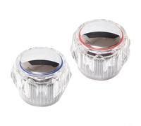 HEIBTENY 2PCS Hot and Cold Tap Top Head Covers, Replacement Heads for Acrylic Bath Taps, 20 Splines 7.5mm, Blue Red Indicator, No Plumbing Required Kit