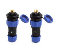 HEIBTENY 2PCS SP13, 3PIN Aviation Connector, IP68 Waterproof Panel Mount Header and Socket, For Industrial LED Lamp Wiring, Blue, 5A 220V-380V