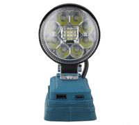 HEIBTENY 3 Inch LED Work Light, Handheld Flashlight Spotlight with USB Charging Port, 90-180° Rotating Head for Li-Ion Battery, Portable Torch for Workshop, Outdoor, Study(B)