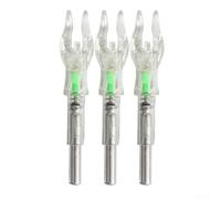 HEIBTENY 3 PCS LED Lighted Arrow Nocks 4.2 Mm For Compound And Recurve Bows, Bright Multicolor Glow, Easy Install For Hunting Accessories(4.2 green)