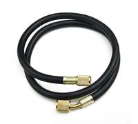 HEIBTENY 36 Inch 3ft AC Refrigeration Charging Hose with Gauge 600 PSI Working Pressure 4000 PSI Burst Pressure 1/4 SAE Connector Compatible with R410a R134a R22 R12 R502 Heavy Brass