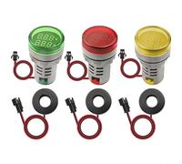 HEIBTENY 3pcs AC Volt Amp Meter Digital LED Display Voltage Current Monitor 60-500V 0-100A for Power Telecom Machine Tool Ship Textile Printing Mining Green Red Yellow(3pcs)