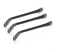 HEIBTENY 3Pcs Metal Tyre Levers Carbon Steel Tire Changing Tools With Spoke Hook Chrome Plated Prying Bars For Road Bike Repair Silver And Black(black)