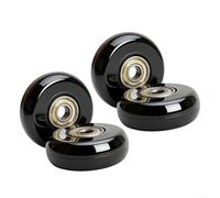 HEIBTENY 4-Pack Luggage Wheels Replacement, 50x20mm PU Roller Skate Wheels with 8mm Inner Diameter, Quiet For Casters for Suitcases Hand Trolleys Scooters and Furniture, Grey(black)