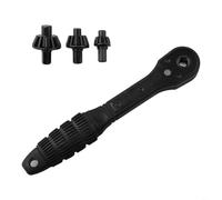 HEIBTENY 5Pcs Socket Adapter Converter, 1/4" Hex Shank to 1/4" Square Drive, 50mm Length, Chrome Vanadium Steel, Spring Loaded Ball Bearing, For Quick Change Chuck, Drill(A)
