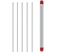 HEIBTENY 5Pcs Stainless Steel Earthworm Hooking Needle Hollow Gas Worm Baiting Tool For Carp Fishing Smooth Air Flow Pin To Twisting Silver Tackle Accessories 20Cm/787in