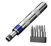 HEIBTENY 6-in-1 Manual for IMPACT Screwdriver Set with Interchangeable Bits, High-Strength Alloy Steel Driver for Heavy-Duty Tasks, Ergonomic Non-Slip Handle, Compact 5.47 Inch Tool, Blue