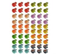 HEIBTENY 60 Pcs Glow in the Dark Luminous Mini Frogs Resin Garden Ornaments for Lawn and Craft Decor, Colorful Fairy Garden and Terrarium Accessories for Outdoor Yard
