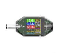 HEIBTENY 600W DT550 Digital Voltage and Current Tester with DC 5.5x2.5 Interface, Rotating Color Screen Display, 12A 50V High Power Capacity Meter for Electrical Parameter Monitoring(Black)