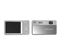HEIBTENY 64MP Slider Digital Camera With 16X Zoom And Autofocus Compact 4K Video Recorder For Students Portable Point And Shoot Camera With Flash White(Silver)
