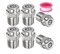 HEIBTENY 7 PCS Stainless Steel High-Pressure Washer Nozzle Kit 40° Fan Spray G1/4 Connection Multiple Apertures for Cleaning Equipment(Aperture 030)