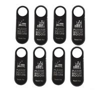 HEIBTENY 8 PCS Leather Do Not Disturb Door Hanger Sign For Hotel Room Privacy Or Cleaning Service, Black Hanging Plaque For Knobs Handles Home, Office, Bar Or Café(8 PCS)