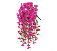 HEIBTENY 8 Types of Colours Artificial Flowers Morning Glory, 75 cm, Like Real Artificial Hanging Plant, for Wall, Home, Garden, Wedding, Decoration, Outdoor, Garden, Balcony, Wedding (Rose Red)