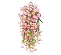 HEIBTENY 8 Types of Colours Artificial Flowers Morning Glory, 75 cm, Like Real Artificial Hanging Plant, for Wall, Home, Garden, Wedding, Decoration, Outdoor, Garden, Balcony, Wedding (for PINK)