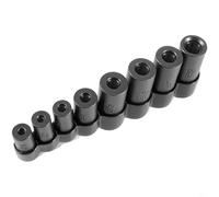 HEIBTENY 8PC Tap Socket Set Stainless Steel for 1/4 and 3/8 Drive Ratchet, Engraved Sizes Secure Grip Square End, Metric and Fractional up to 1/2 Inch, Compact Hand Tool Kit for Tight