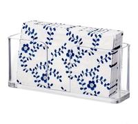 HEIBTENY Acrylic Napkin Holder Transparent Tissue Dispenser Waterproof Modern Flat Paper Towel Organizer for Bathroom Kitchen Living Room Countertop Shelf Storage(Rectangle)