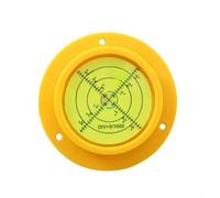 HEIBTENY Acrylic Round Bubble Level Vial 90Mm X 66Mm Floor Leveller Indicator With Black Degree Marking For Caravan Camera Tripod Turntable And Telescope Alignment(Yellow)
