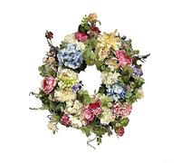 HEIBTENY Add colour to your home with a spring rainbow hydrangea wreath, decorative door wreath, for door, wedding, window, fireplace, wall, outdoor, all year round decoration