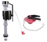 HEIBTENY Adjustable Toilet Fill Valve Bottom Inlet with Needle Control Silent Operation for Most Standard Tanks High-Strength Plastic Replacement Kit Red Black 6-Inch Water(A)