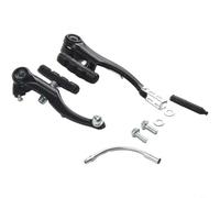 HEIBTENY Aluminum Alloy V Brake Set For Mountain For Bike Front And Rear Linear Pull Calipers With 110Mm Arm Length 60Mm Brake Pads Curved Rods And Rubber Covers(Black)