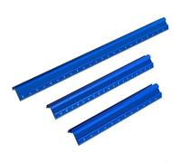 HEIBTENY Aluminum Woodworking Edge Ruler with Dual-Sided Scales and Right Angle Square for Precision Measuring, Marking, Center Finding and Repetitive Layout in DIY(3pcs)