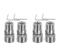 HEIBTENY Angled Curved Foot 360 Degree Adjustable with Eccentric Screw Corner Tap Adapter in Stainless Steel for Flexible Pipe Positioning in Kitchen Bathroom(4pcs short style)