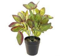 HEIBTENY Artificial Bonsai Tree 7 Prong 14 For Leaf Fake Plant With Realistic Texture Low Maintenance Greenery For Home Office Indoor Decor Plastic Faux Foliage(Red)