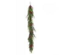 HEIBTENY Artificial Pine Branch Wreath 150Cm Realistic PVC Greenery Garland For Christmas Holiday Decor Indoor Outdoor Home Garden Party Wedding Arrangements