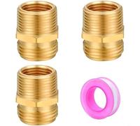 HEIBTENY Brass Hose Connector With 3/4 GHT Male To 1/2 NPT Female And 3/4 NPT Male Threads For Irrigation And Plumbing Systems Designed To Minimize Leaks(3)