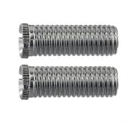 HEIBTENY Brass Kitchen Sink Basket Strainer Waste Threaded Screw Connector, Slotted Head for Easy Fixing with Coin, Rust Resistant Stainless Steel Drain Bolt, 35mm 45mm Length Options(2pc 35 mm)