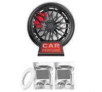 HEIBTENY Car Air Freshener Vent Tire Wheel Hub Aromatherapy Diffuser ABS Alloy Auto Interior For Eliminator Decor Black(Red)