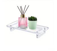 HEIBTENY Clear Acrylic Counter Tray, Rectangular Vanity Organizer, Versatile Soap Dish Organizer Vanity Storage For Kitchen Bathroom Countertop Decor(Individually loaded)