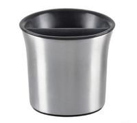 HEIBTENY Coffee Knock Box with Lid for Espresso Grounds - for durable ABS Coffee Puck Bin 18cm Silver for Home for barista Station