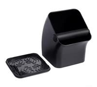 HEIBTENY Coffee Knock Box with Lid Slanted Grounds Bin for Espresso Machine - Non-Slip ABS for barista Accessory 12cm(Black)