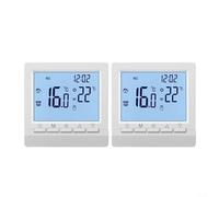 HEIBTENY Digital Gas Boiler Thermostat, Programmable LCD Digital Thermostat, 5+2 Day Scheduling, Child Lock Safety, for Home Room Temperature Controller Underfloor Heat & Cooling Control(2 PCS)