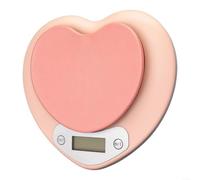 HEIBTENY Digital-Kitchen Scale 0.1g-3kg, USB Rechargeable Food Scale | Units g/oz/lb, Compact Electronic Balance for Baking, Meal Prep and Portion Control, Pink