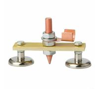 HEIBTENY Double Welding Magnet Head Ground Clamp Magnetic Support Holder Fixture, Strong Metal Construction, Adjustable Positioning for Secure Welding on Flat or Curved Surfaces,