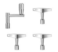 HEIBTENY Drum Key Tools with Standard 1/4 Inch Socket, 3 T-Shaped Wrenches with Holes and 1 Z-Shaped Wrenc, for Acoustic Electronic Drums Snare Drum and Bass Drum