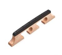 HEIBTENY Ebony 3-Footed Banjo Bridge for 4-String and 5-String Banjos, Hardwood Replacement Part with Traditional Design for Folk and World Music Instruments(6 String)