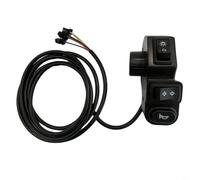 HEIBTENY Electric Bike Switch 2-in-1 Control Button For E-Bike Scooter For Horn Headlight Turn Signal 12V DC ABS Waterproof Wiring Harness Black