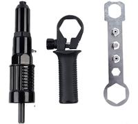 HEIBTENY Electric Rivet Tool Conversion Kit, Aluminum Alloy Drill Adapter, For Blind Rivet Nuts 2.4mm-4.8mm, Vertical Handle Riveting Attachment, For Steel and Aluminum Repair Tasks