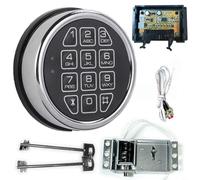 HEIBTENY Electronic Safe Lock Replacement Kit with Chrome Digital Keypad, Solenoid Lock, and 2 Override Keys, for Home, Hotel, and Cabinet Security Safes