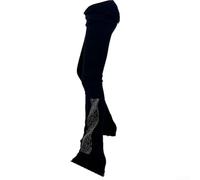 HEIBTENY Figure Skating Pants Fleece-Lined Warm Training Trousers High Waist 4-Way Stretch Anti-Pilling Quick-Dry for Ice Rink Spins Practice Black(M)