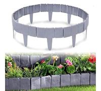 HEIBTENY Flexible PP Plastic Garden Fence Border With Imitation Wood Grain Folding Landscape Edging, Decorative Lawn Edge For Flower Beds And Pathways, 20 PCS With Secure Pins
