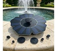 HEIBTENY Floating Solar Fountain with 800mAh Battery Backup, 7 Nozzles Water Pump for Bird Bath Pond Pool, ABS Garden Decor, Continuous Spray on Cloudy Days(A)