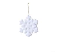 HEIBTENY Flocking Snowflake Christmas Tree Ornaments White Artificial Snow Hanging Decorations For Holiday Party Mall Display Elegant Winter Seasonal Pendant Home(20cm)