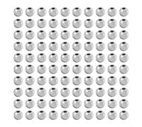 HEIBTENY Fly Tying Beads 100Pcs Gold Silver Plastic Slotted Heads 3Mm 4Mm 5Mm Weighted Hook Material For Fishing Flies Crafting Lure Making(silver-5mm)