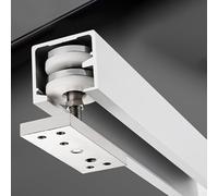 HEIBTENY Folding Door Pulley Track Bottom / Top Hung Smooth Sliding Door Rail for Max 60 kg (Lower Door Track)