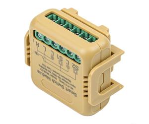 HEIBTENY For WiFi Switch Module for & Matter-Compatible For Home Systems - Neutral Wire Required, Dual Control, Power-Off Memory, 4×4 cm PC Housing - Brown